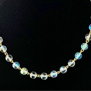 VTG Kirk Folly Signed Bubble Necklace Gold Tone Crystal